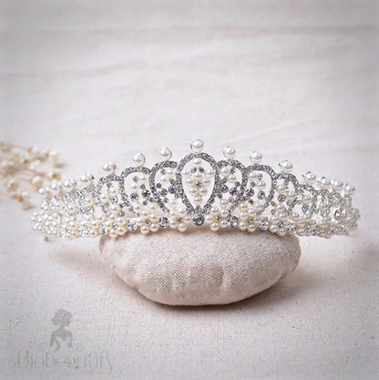 Autumn Pearl And Cubic Zirconia Wedding Tiara