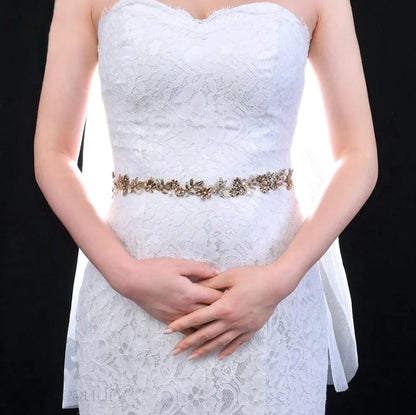 Avalon Vintage Bridal Belt With Pearl And Rhinestone Details