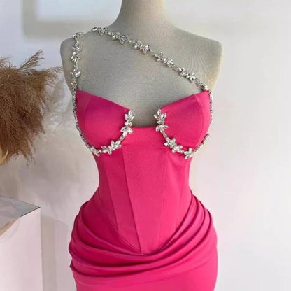 Embellished Bodycon Dress With Strap
