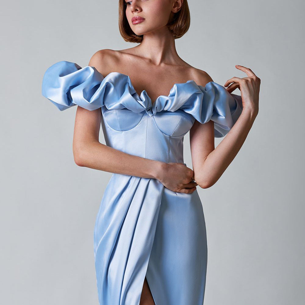 Off-Shoulder Ruffle Gown