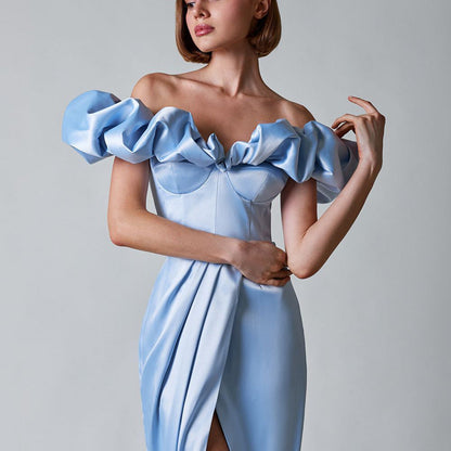 Off-Shoulder Ruffle Gown