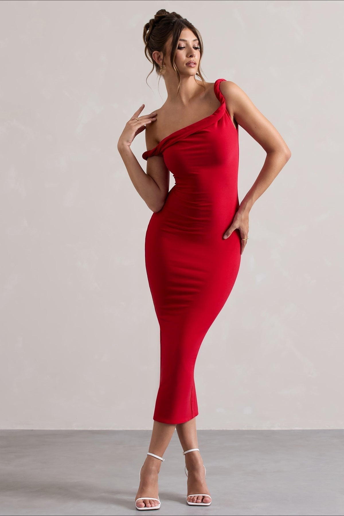 Bardot Rolled Hem Party Dress