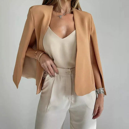 Cape Sleeve Open Front Blazer