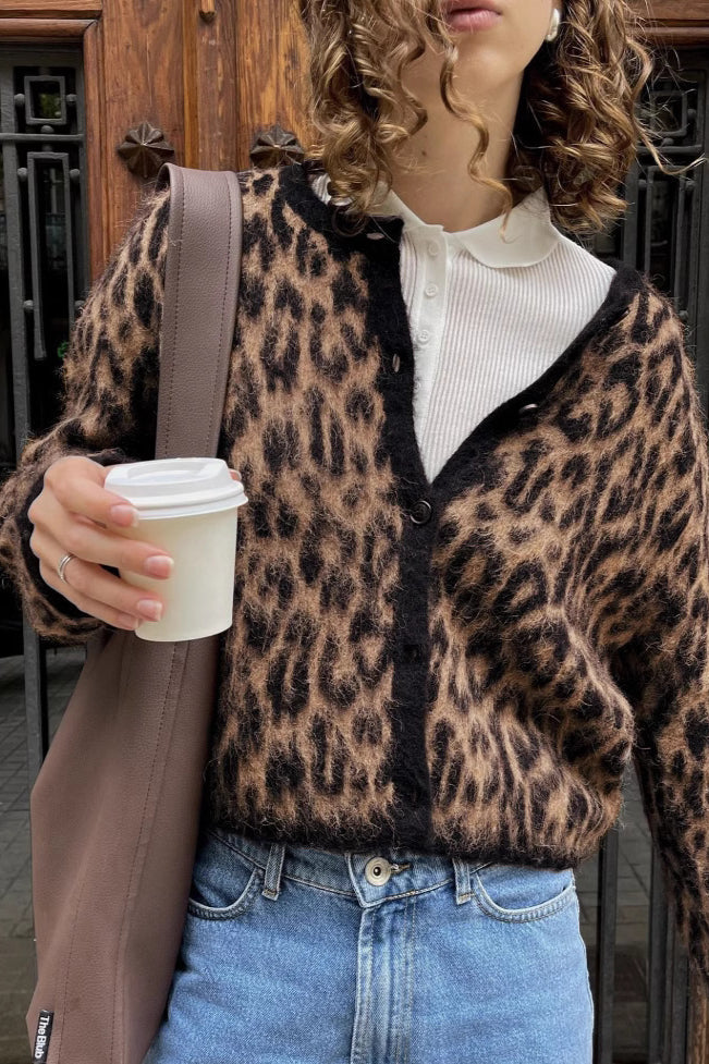 Retro Soft Touch Leopard Cardigan