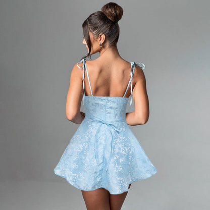 Isla Jacquard Spaghetti Strap Dress