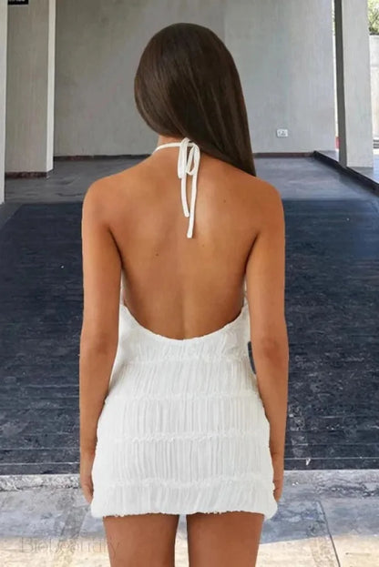 Backless Lace Up Bodycon Mini Dress