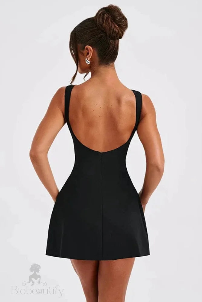 Backless Sleeveless High Waist Slim Mini Dress