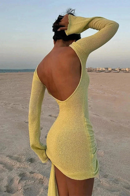 Backless Slim Fit Mini Dress