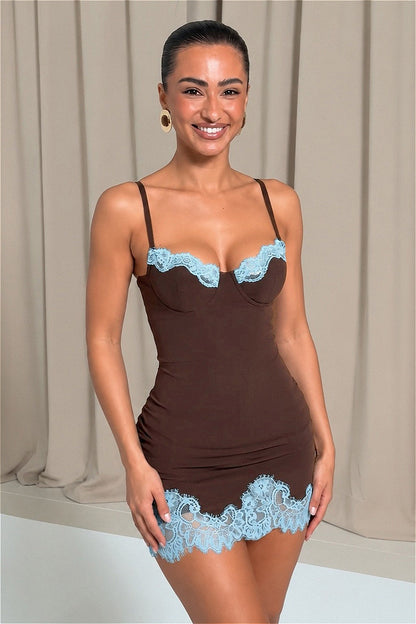 Lace Trim Cami Bodycon Mini Dress