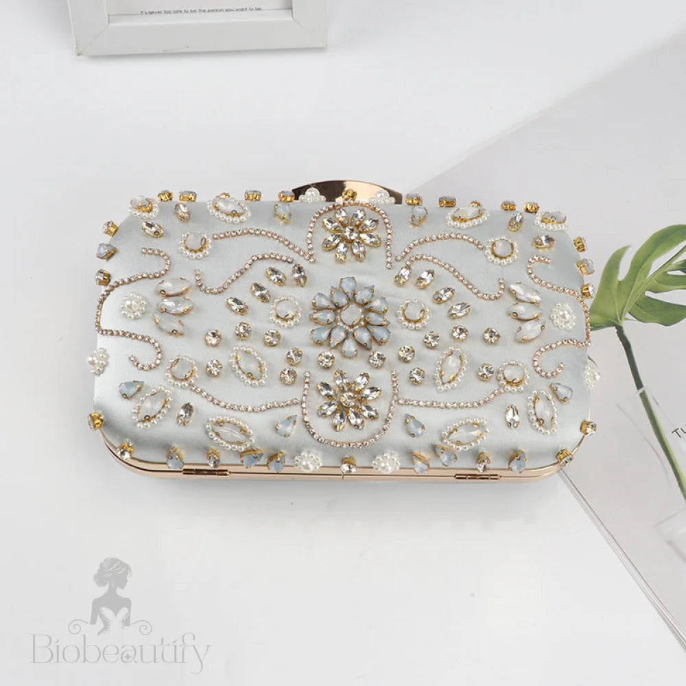 Bead Embroidered Clutch Bag By Braelyn