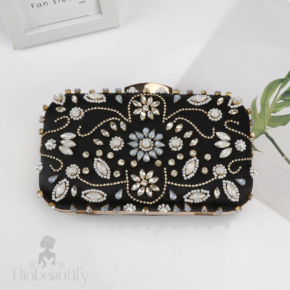 Bead Embroidered Clutch Bag By Braelyn