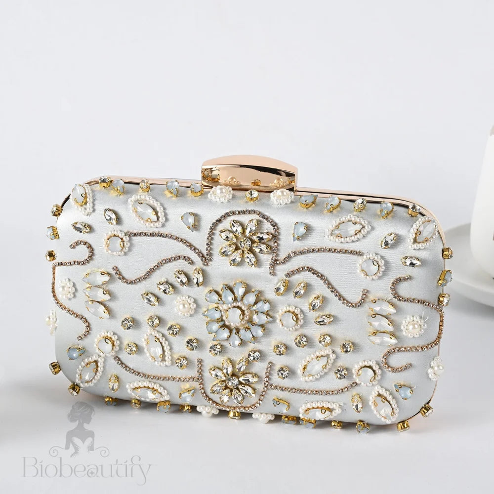 Bead Embroidered Clutch Bag By Braelyn