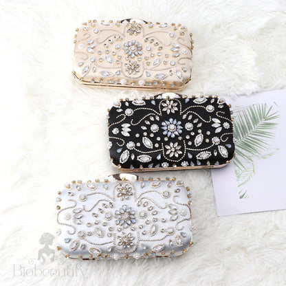 Bead Embroidered Clutch Bag By Braelyn