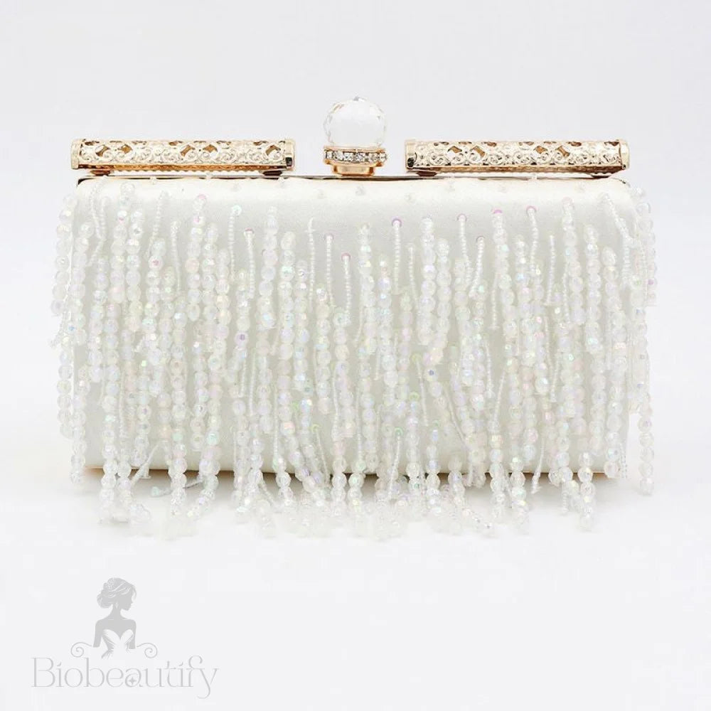 Beaded Tassel Clutch Bag By Barbara