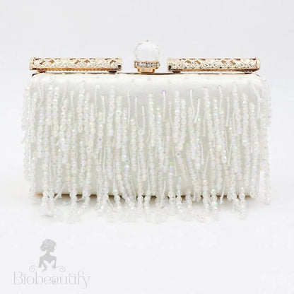 Beaded Tassel Clutch Bag By Barbara