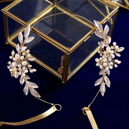 Beatrice Gold Pearl Wedding Headband