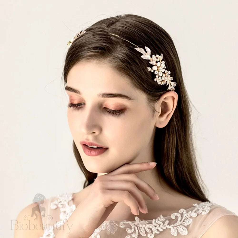 Beatrice Gold Pearl Wedding Headband