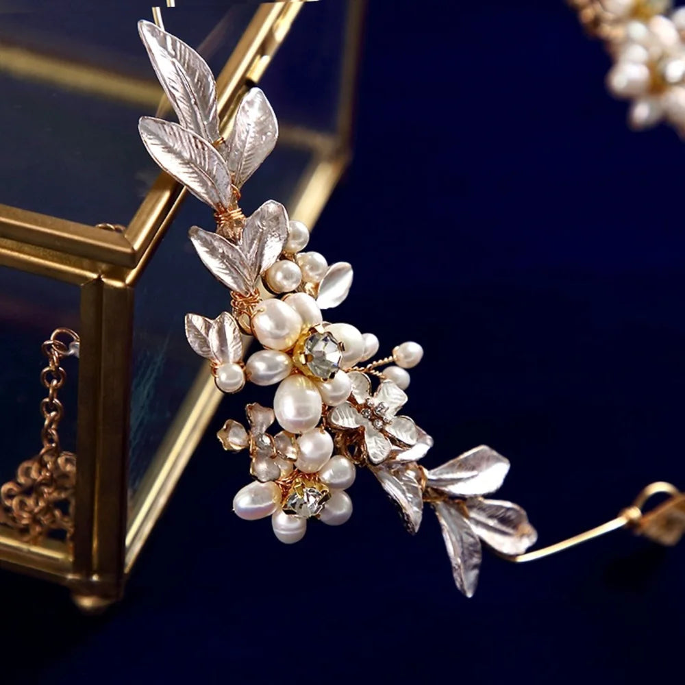 Beatrice Gold Pearl Wedding Headband