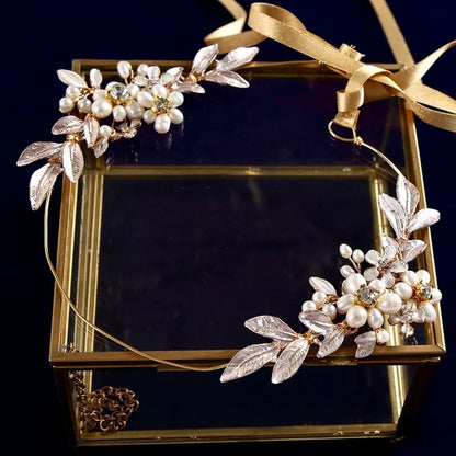 Beatrice Gold Pearl Wedding Headband