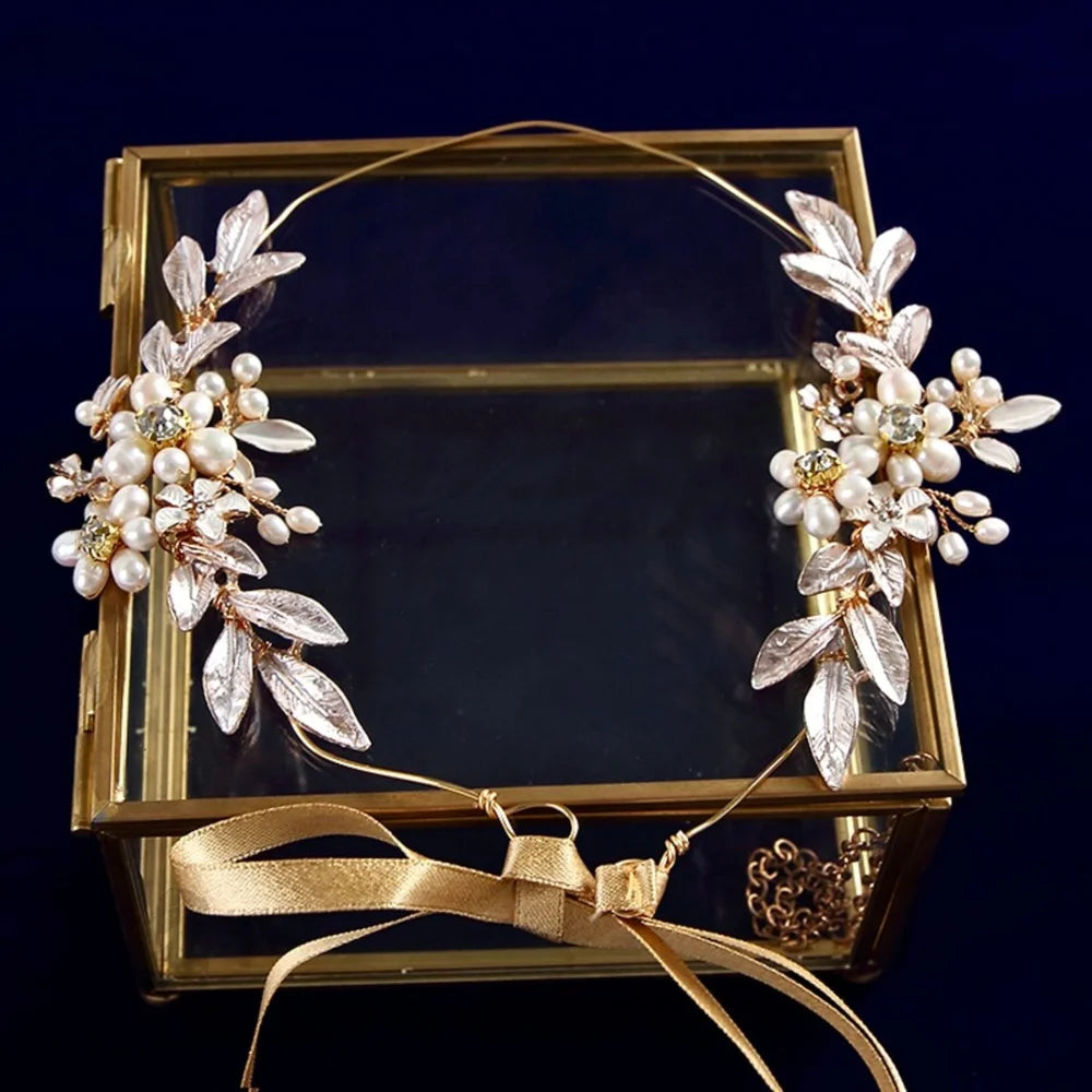 Beatrice Gold Pearl Wedding Headband