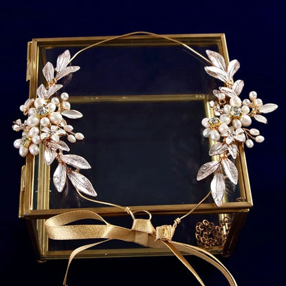 Beatrice Gold Pearl Wedding Headband