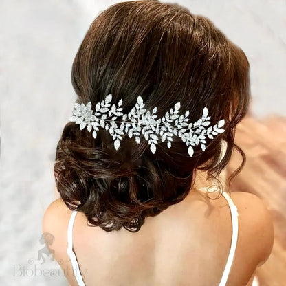 Beatrix Silver Bridal Headdress With Cubic Zirconia