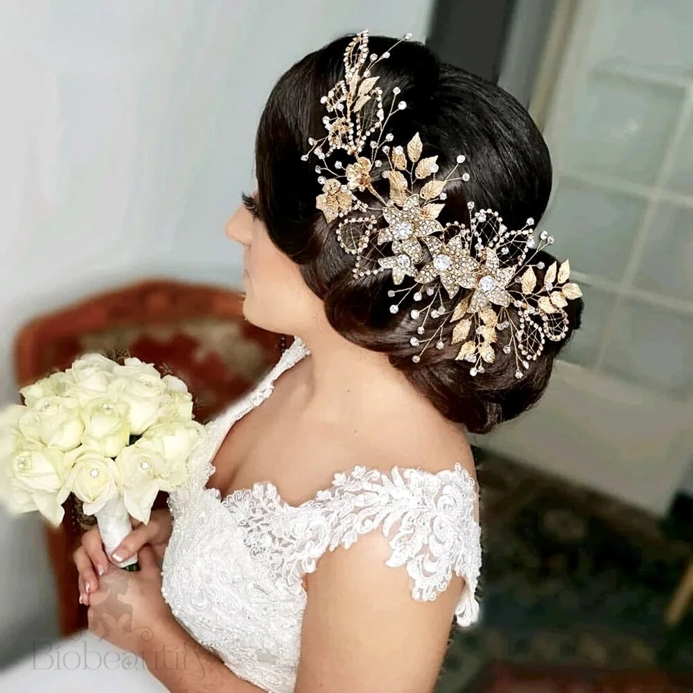 Beaumont Crystal Bridal Hairpiece In Silver And Gold