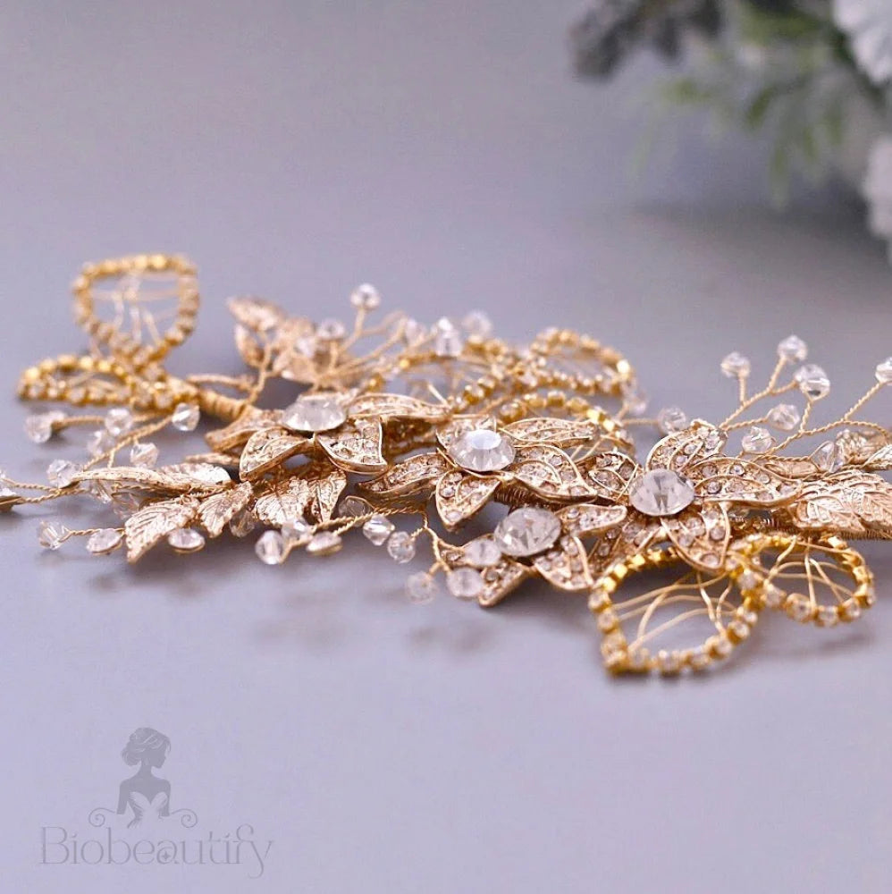 Beaumont Crystal Bridal Hairpiece In Silver And Gold