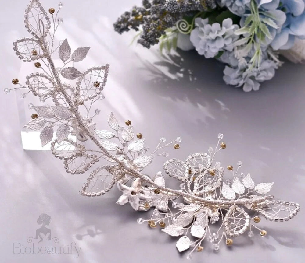 Beaumont Crystal Bridal Hairpiece In Silver And Gold