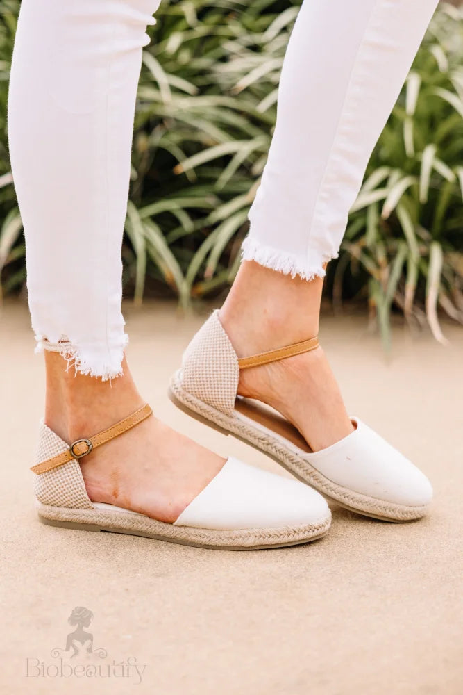 Beige Brown Espadrilles Flats 5.5 /