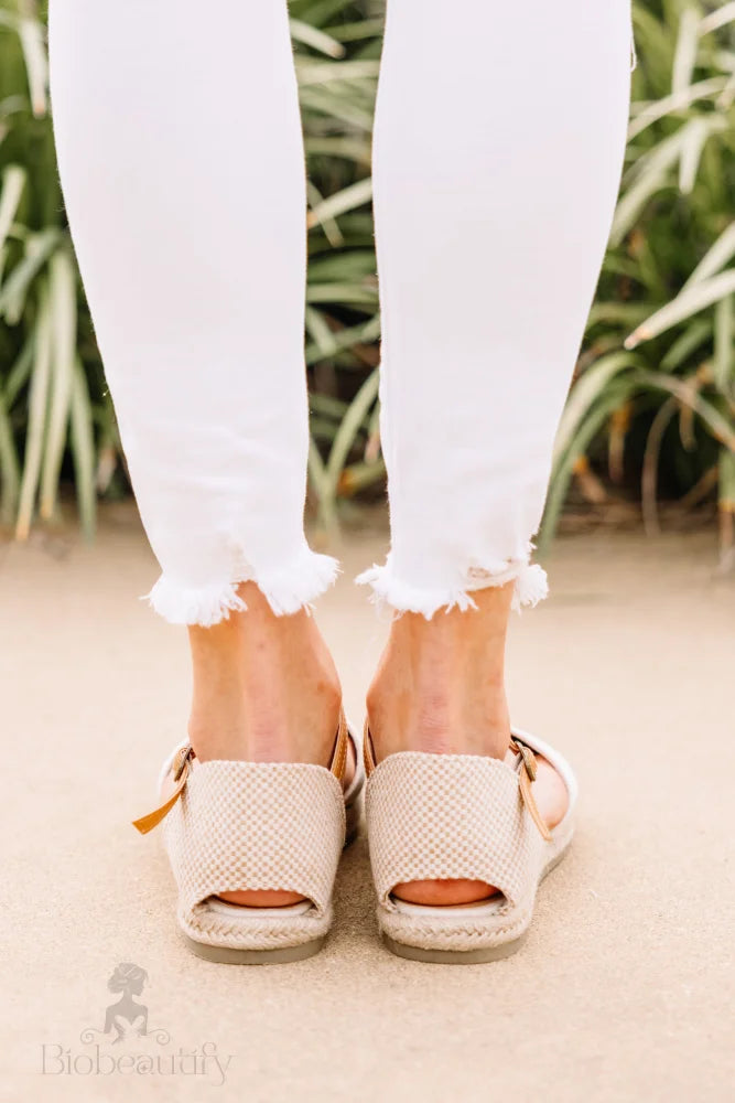 Beige Brown Espadrilles Flats 6.5 /