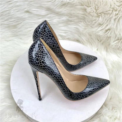 Black Patent Pointy Toe High Heel Celebrity Party Shoes