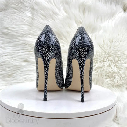 Black Patent Pointy Toe High Heel Celebrity Party Shoes