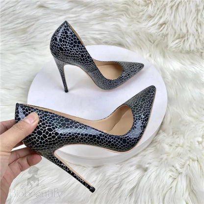 Black Patent Pointy Toe High Heel Celebrity Party Shoes