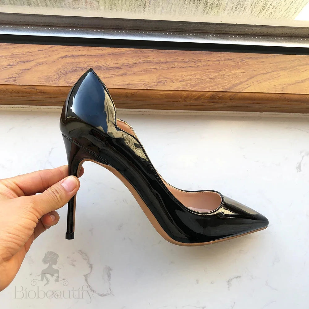 Black Patent Pointy Toe High Heel Shoes