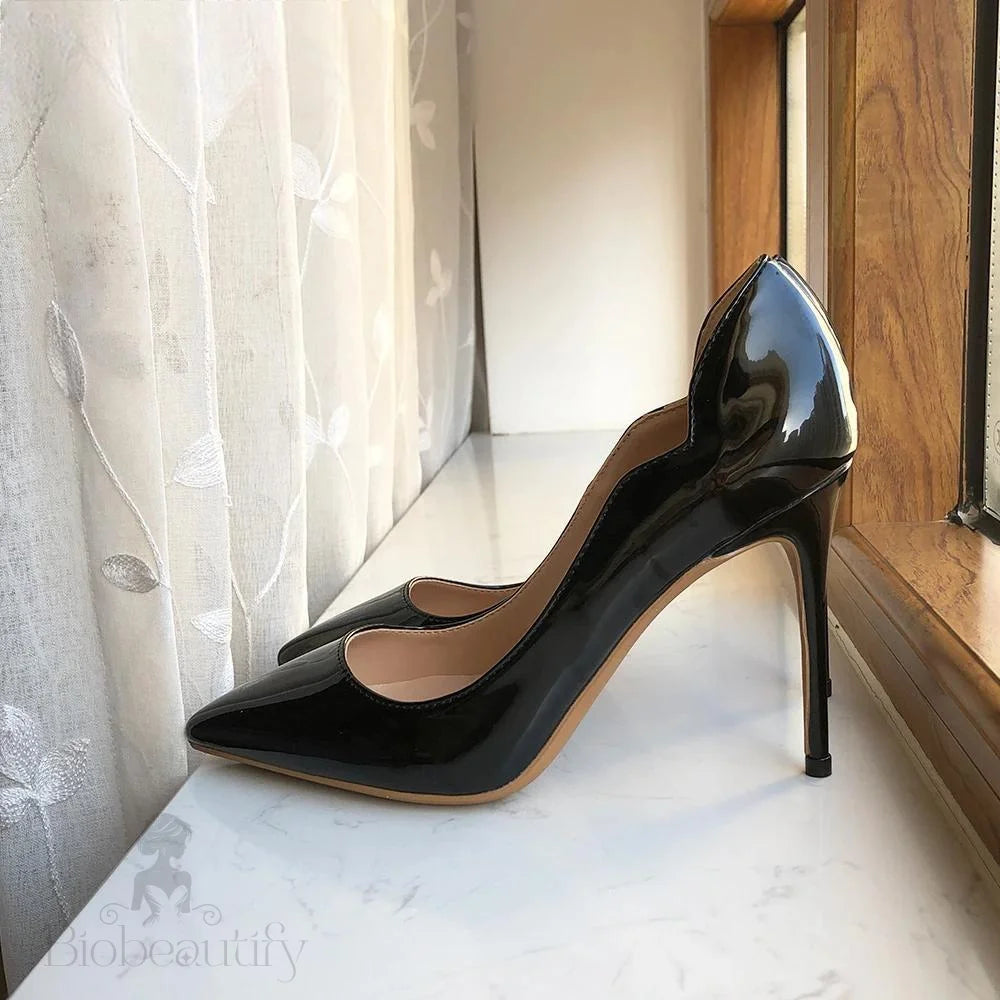 Black Patent Pointy Toe High Heel Shoes