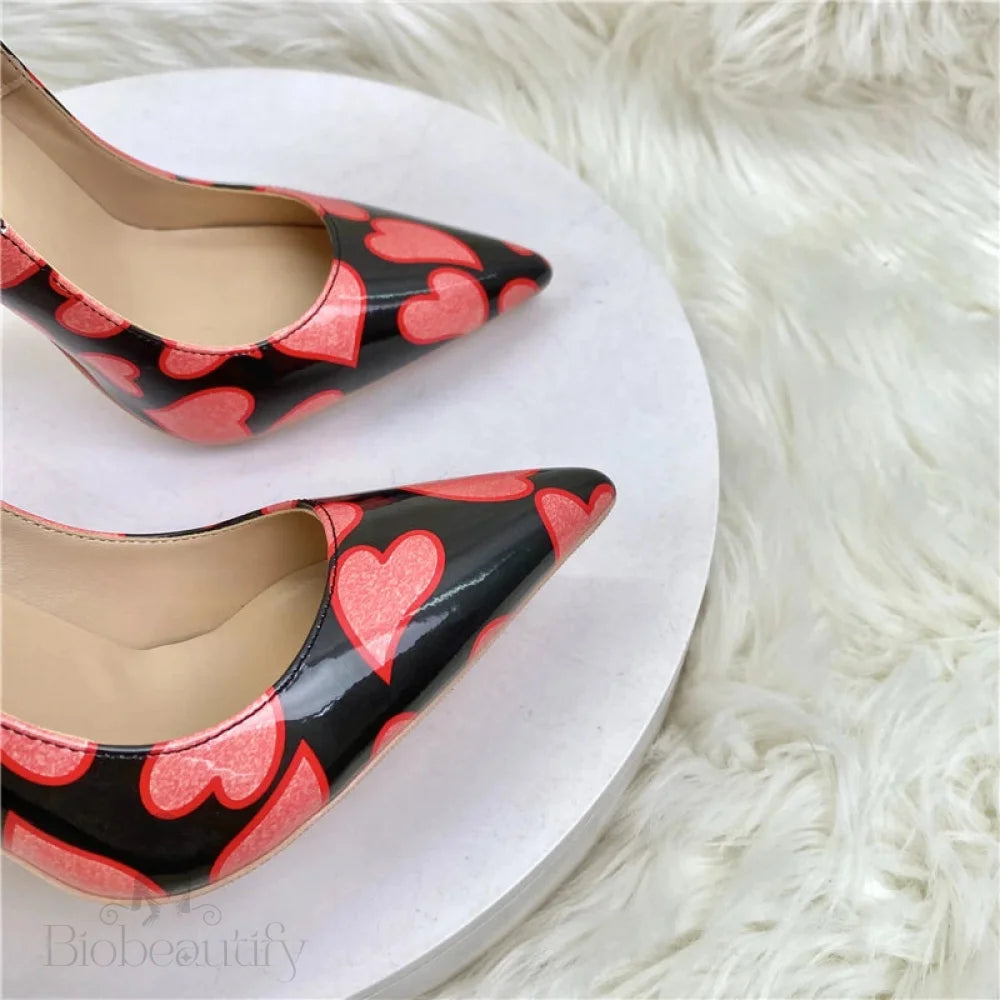 Black Patent Pointy Toe High Heel Shoes For Women