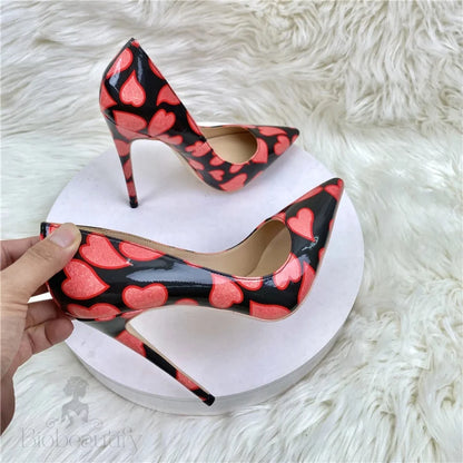 Black Patent Pointy Toe High Heel Shoes For Women