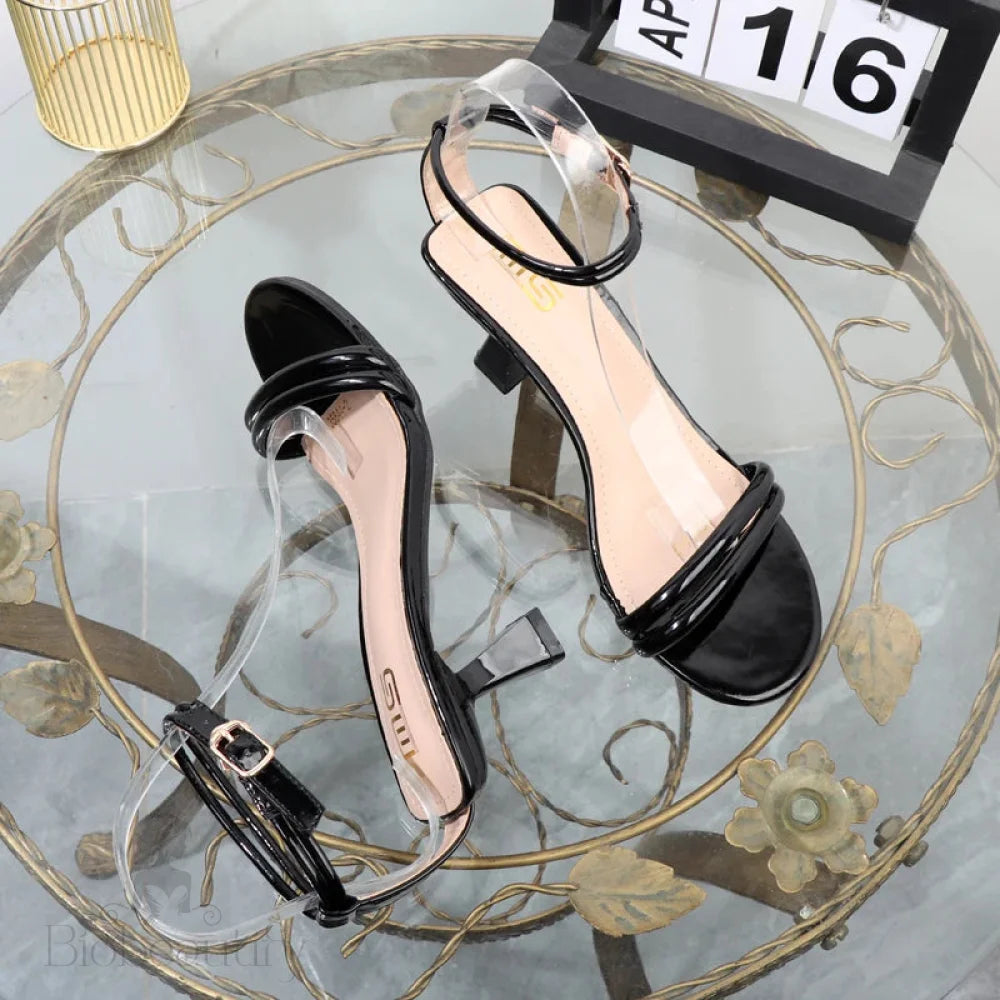 Black Stiletto Sandals For Women - 7.5Cm Heel