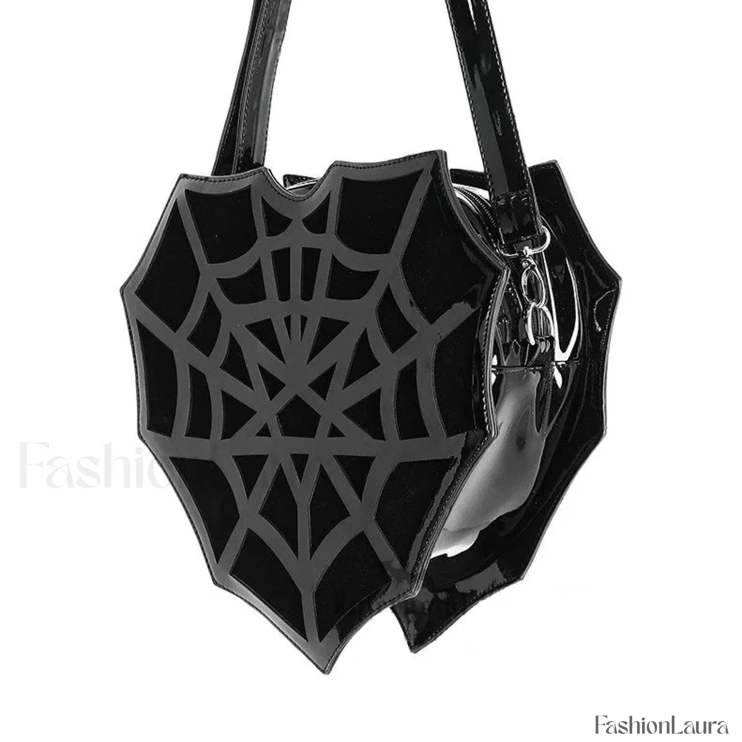 Black Women’s Halloween Punk Designer Web Creative Spider Shoulder Crossbody Bag Black / 30x30x8cm