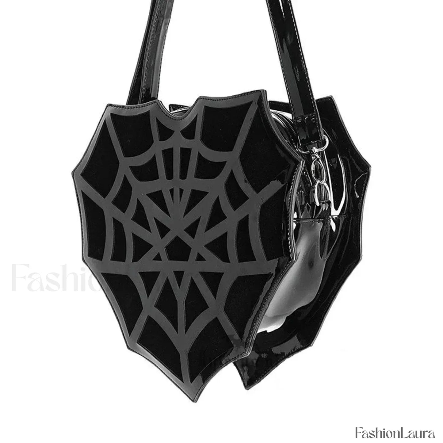Black Women’s Halloween Punk Designer Web Creative Spider Shoulder Crossbody Bag Black / 30x30x8cm