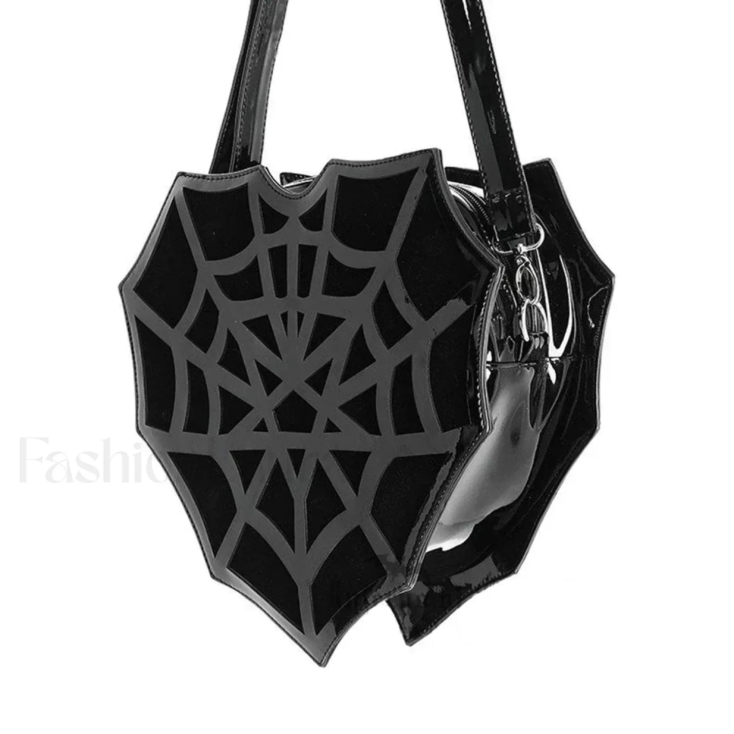 Black Women’s Halloween Punk Designer Web Creative Spider Shoulder Crossbody Bag Black / 30x30x8cm