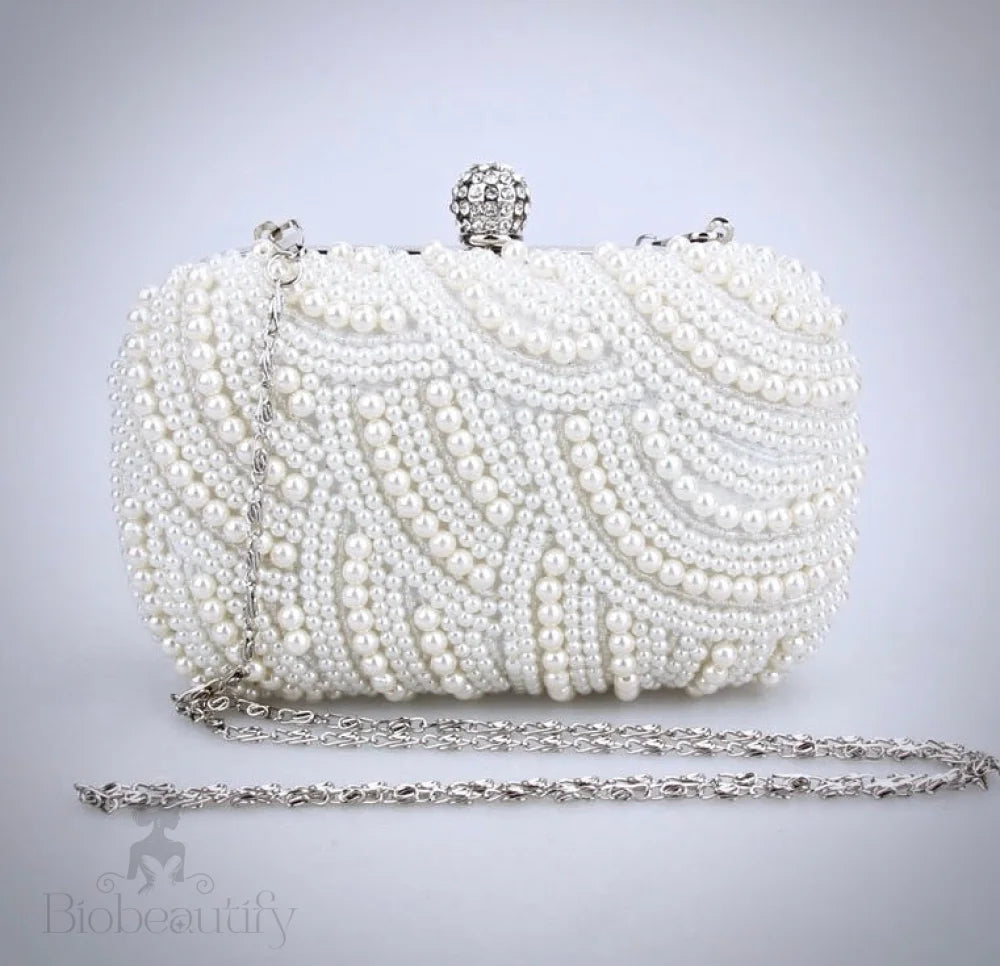 Blaire Ivory Pearl Bridal Clutch