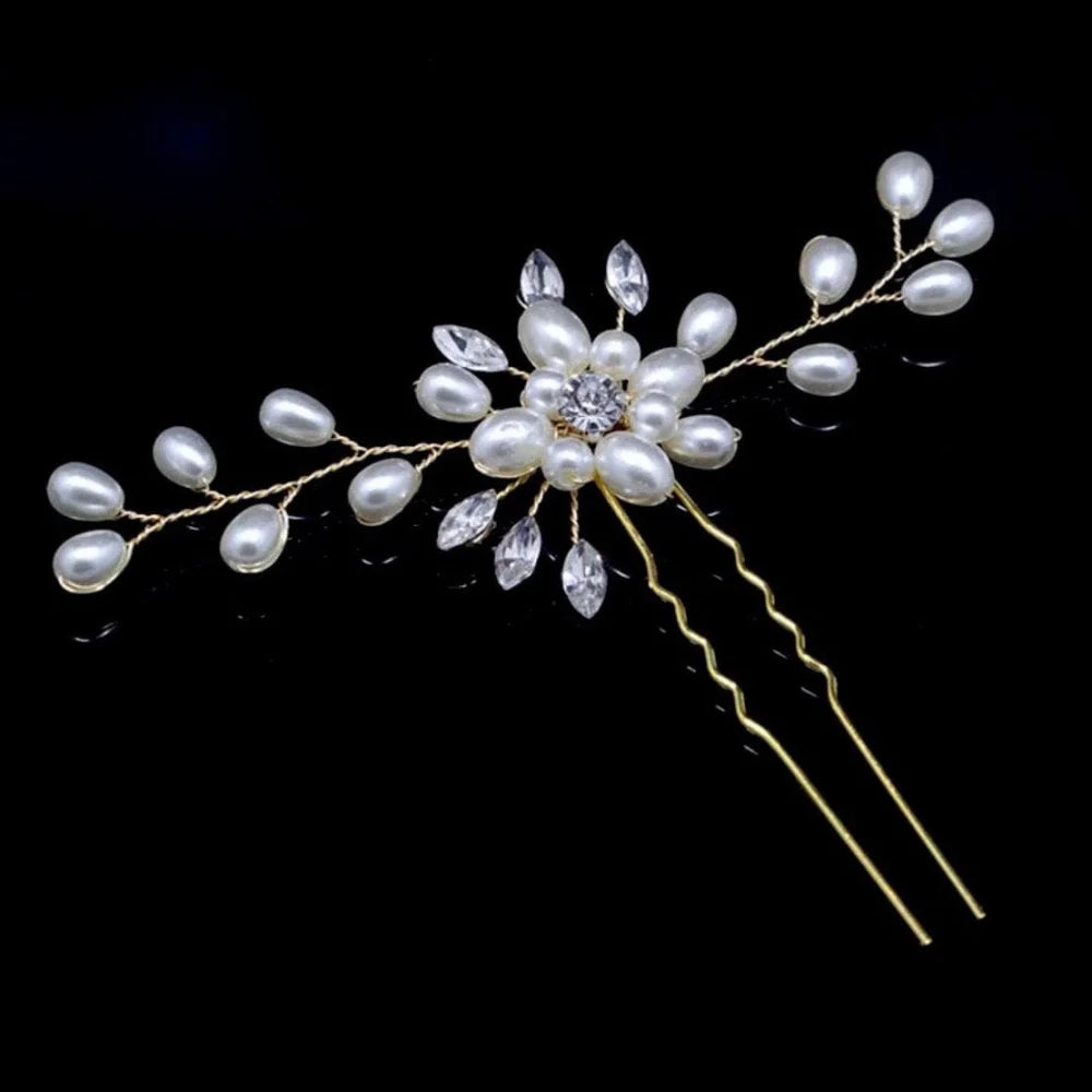 Blanca Pearl Crystal Bridal Hair Pins Set Of 3