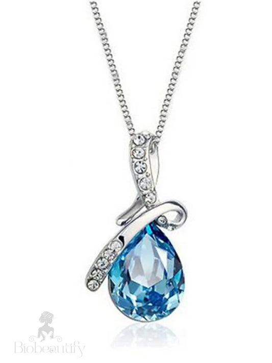 1PC Necklace For Women's Cubic Zirconia Blue Street Daily Alloy Classic Pear