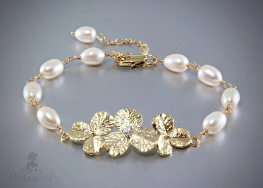 Blush - Pearl Bracelet/Earrings/Set - Available in Gold and Silver