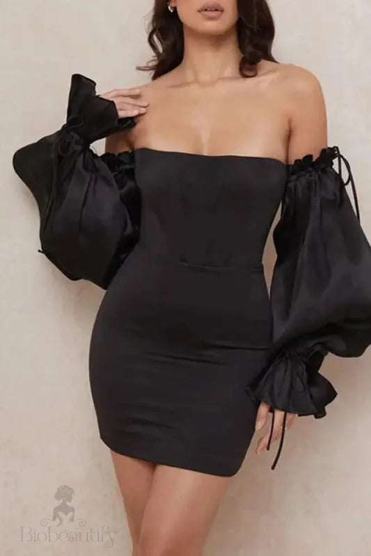 Bodycon Mini Dress With Hip Wrap