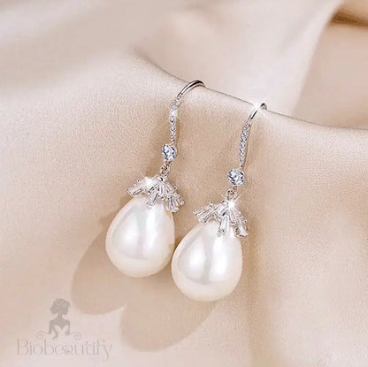 Wedding Jewelry - Bohemian Gold Pearl Bridal Earrings - Available in Yellow Gold and Silver