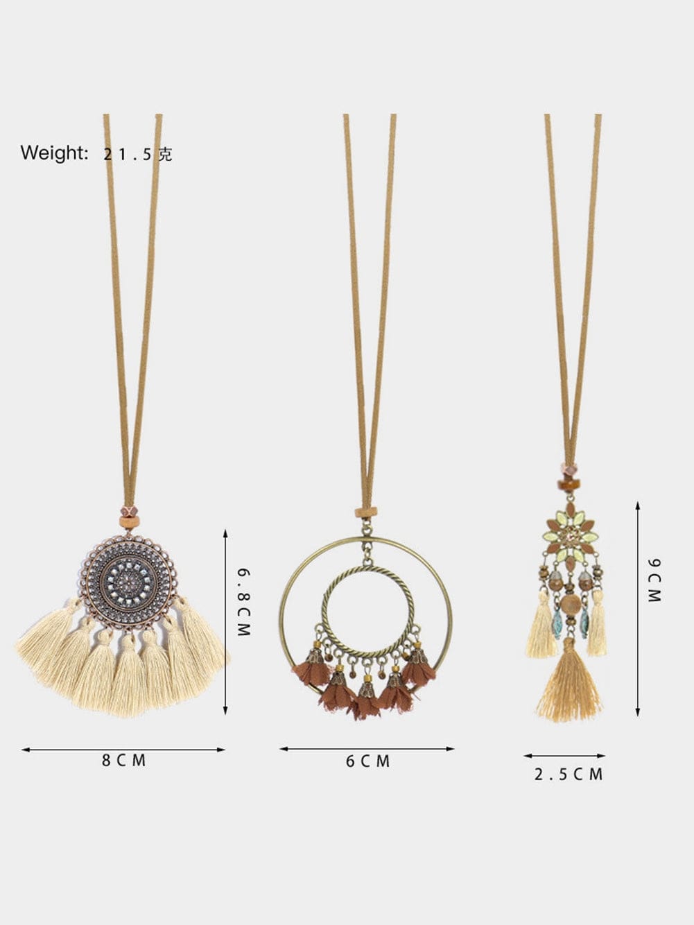 Tassel Trio Necklace Set Bohemian Style