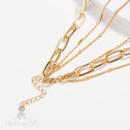 Boho Gold Plated Charm Pendant Layered Necklace